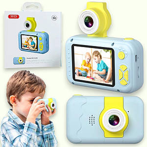 Дитячий фотоапарат XO XJ02 з висувним об'єктивом Дитяча Камера з селфі та відео, блакитний