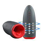 Мастурбатор чоловічий із вібрацією, Вібратор з обертанням, Оральний мастурбатор із ротацією, Стимулятор члена, Інті, фото 4