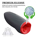 Мастурбатор чоловічий із вібрацією, Вібратор з обертанням, Оральний мастурбатор із ротацією, Стимулятор члена, Інті, фото 7