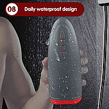 Мастурбатор чоловічий із вібрацією, Вібратор з обертанням, Оральний мастурбатор із ротацією, Стимулятор члена, Інті, фото 10