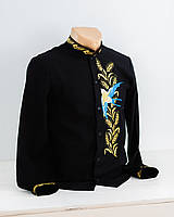 Чоловіча сорочка з вишивкою Ластівка чорна, сорочка вишита, сорочка вишиванка, сорочка з вишивкою