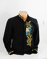 Дитяча сорочка з вишивкою Ластівка чорна, сорочка вишита, сорочка вишиванка