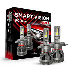 Led лампи H4 для авто світлодіодні ближній і дальній Carlamp Smart Vision Gen3 9000 Lm 6500 K (SMG3H4)