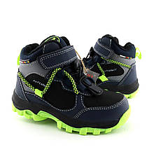 RL 134/23син Термоботинки для хлопчика зимові сині на липучках Softshell American Club