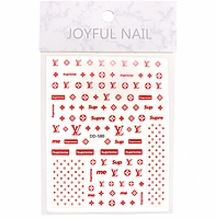 Наклейки для дизайна ногтей 3D стикеры Joyful Nail Бренды на клейкой основе №580