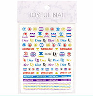 Наклейки для дизайна ногтей 3D стикеры Joyful Nail Бренды на клейкой основе № 582