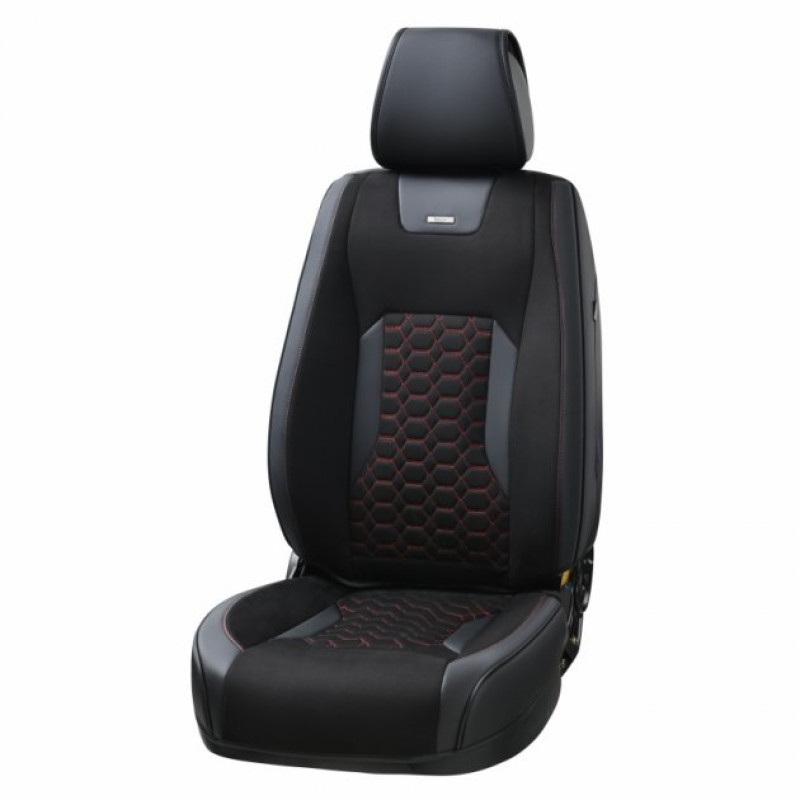 3D чохли на сидіння авто Beltex Montana авточохли універсальні комплект чорно-червоний (BX87110)