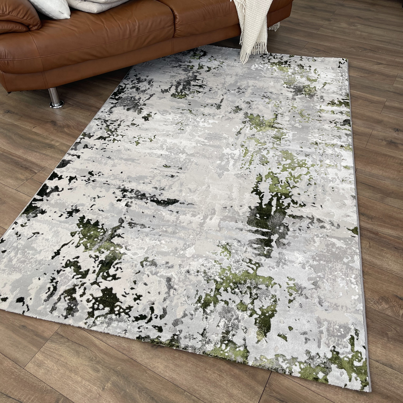 Сучасний килим 059 зелений прямокутний 120х170, фото 1