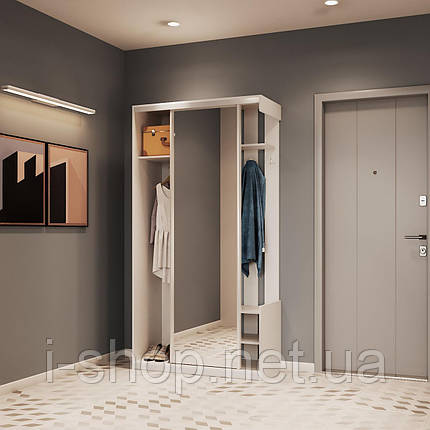Передпокій з дзеркалом Doros City One Door 110х45х210 см Білий (DRS-011404), фото 1