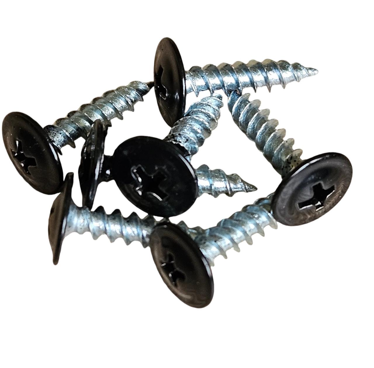 Саморіз з пресшайбою з буром 4,2*19 RAL9005 (упаковка 500 шт), фото 1