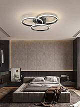 Cвітильник cвітлодіодний стельовий Plafon Modern Chandelier 38W чорний круглий, фото 3