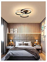 Cвітильник cвітлодіодний стельовий Plafon Modern Chandelier 38W чорний круглий, фото 6