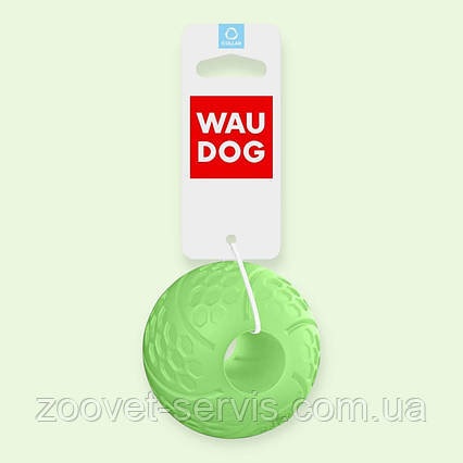 Іграшка для собак М'ячик світлонакопичувальний WAUDOG Fun з отвором для ласощів 7 см 6209, фото 1