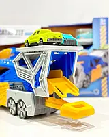 Набір з транспортом P932-A трейлер розміром 33см, на запуску, машина 2шт, в коробці, 36-19,5-8,5см, фото 4