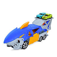 Набір з транспортом P932-A трейлер розміром 33см, на запуску, машина 2шт, в коробці, 36-19,5-8,5см, фото 2