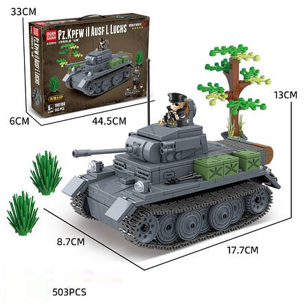 Конструктор Quanguan Легкий німецький танк Pz.Kpfw.II Ausf. L Luchs "Рись" для Лего Lego, фото 1