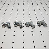 Штуцер  вугловий  під дозатор з контргайкою та виходом під 20*1.5 ключ 24 гайку, фото 3