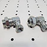 Штуцер  вугловий  під дозатор з контргайкою та виходом під 20*1.5 ключ 24 гайку, фото 2