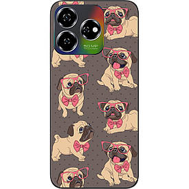 Бампер силіконовий Case для ZTE Nubia V60 з малюнком Мопсики