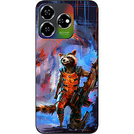 Силіконовий чохол Case для ZTE Nubia V60 з картинкою Єнот Ракета