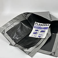 Тент Plandeka Mega Gruba Сіро-чорний 260 г/м² 2х3 м Посилений тент-брезент Щільний тент від дощу та снігу