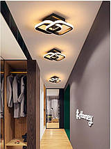 Cвітильник cвітлодіодний стельовий Plafon Modern Chandelier 28W квадратний чорний, фото 6