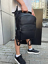Чоловічий міський шкіряний рюкзак чорний Tiding Bag 60320, фото 4