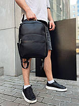 Чоловічий міський шкіряний рюкзак чорний Tiding Bag 60320, фото 5