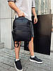 Чоловічий міський шкіряний рюкзак чорний Tiding Bag 60320, фото 10