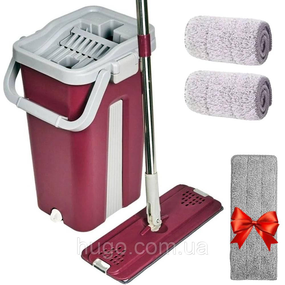 Швабра с ведром с отжимом Cleaning Mop + Подарок Запаска на швабру ...