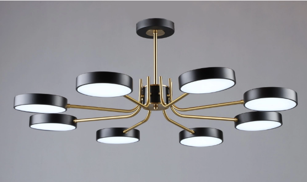 Люстра світлодіодна Sirius Nevers B N6371/8 BK+COP 96W