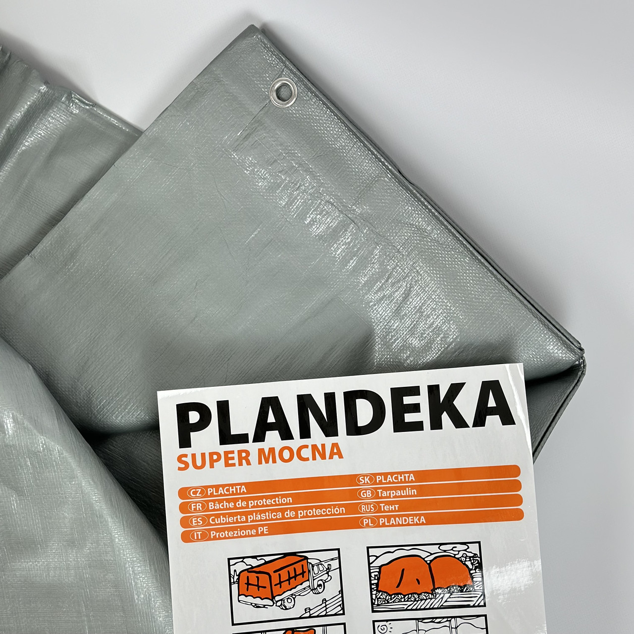 Тент Plandeka Mochna Сірий 160 г/м² 10х12 м Садовий тент для відпочинку Автомобільний сірий тент Укривний тент