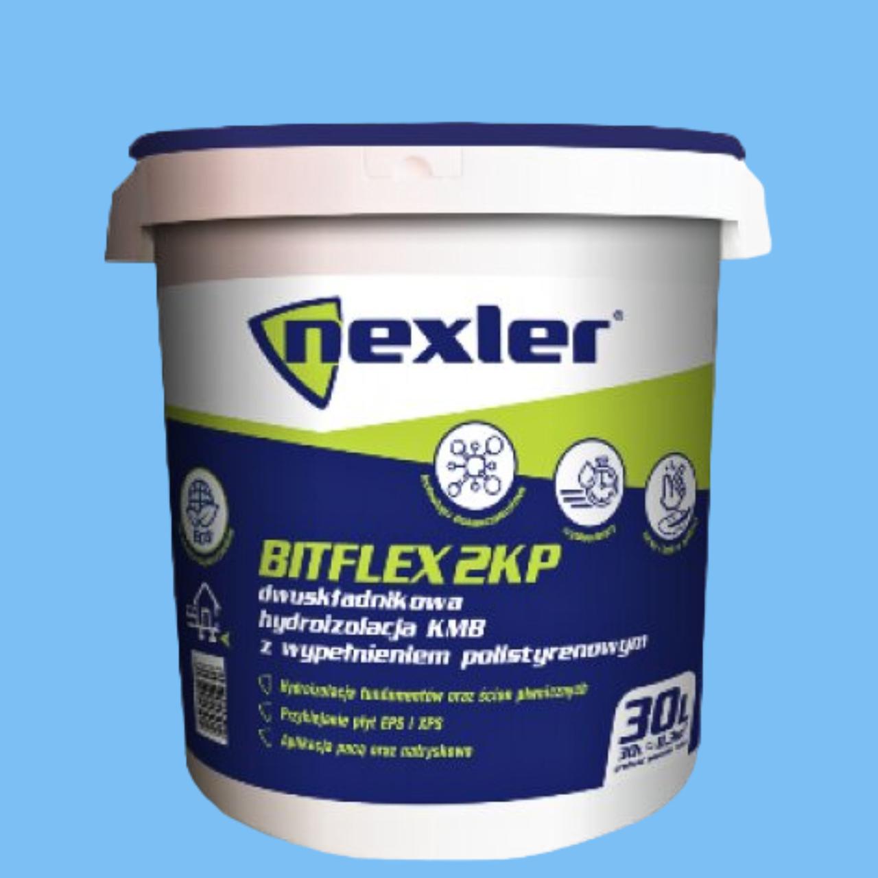 Двокомпонентна товстошарова бітумна мастика з пінополістирольними кульками NEXLER BITFLEX 2KP 30 л