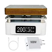 Термостіл Seque T55 переднагрівач плат із живленням від USB Type-C, DC + Блок живлення PD 100 W