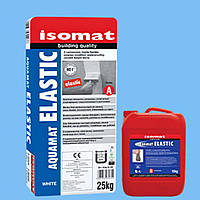 Обмазувальна гідроізоляція полімерцементна двокомпонентна водовідштовхувальний розчин гнучкий Аквамат Еластик