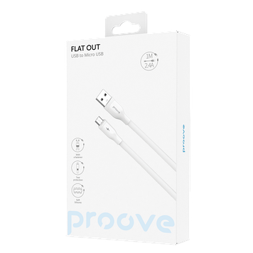 Кабель Proove Flat Out MicroUSB 1м білий