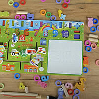 Логічна дерев’яна дошка Диво-логіка WToys магнітна риболовля пальчиковий лабіринт дошка для малювання 45*1*22см (47699), фото 4