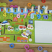 Логічна дерев’яна дошка Диво-логіка WToys магнітна риболовля пальчиковий лабіринт дошка для малювання 45*1*22см (47699), фото 5