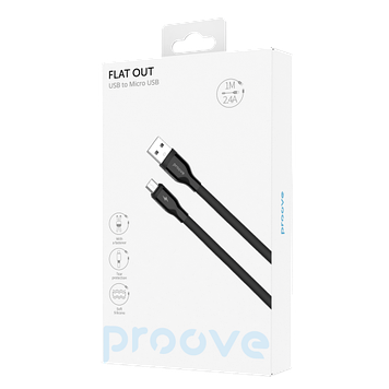 Кабель Proove Flat Out MicroUSB 1м чорний