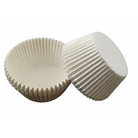 Тарталетки (капсули) паперові для кексів, капкейків білі 40*23 мм