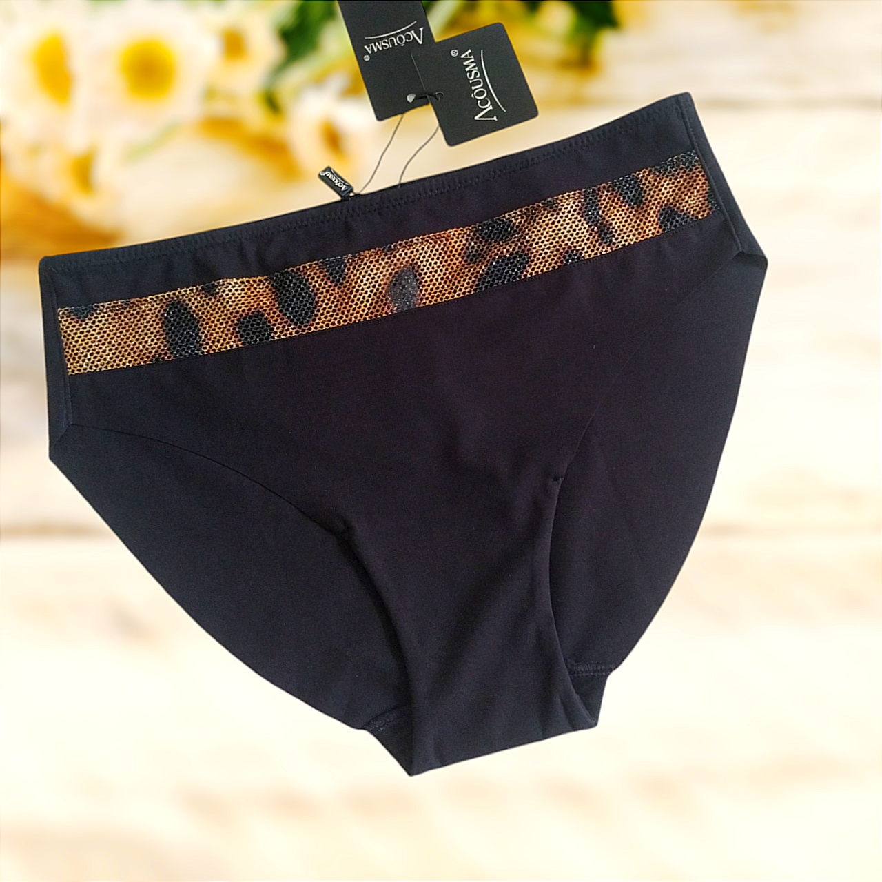 Безшовні трусики жіночі Acousma чорні Розміри M L XL, фото 1