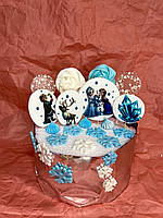 Готовий цукровий декор на торт набір Крижане серце