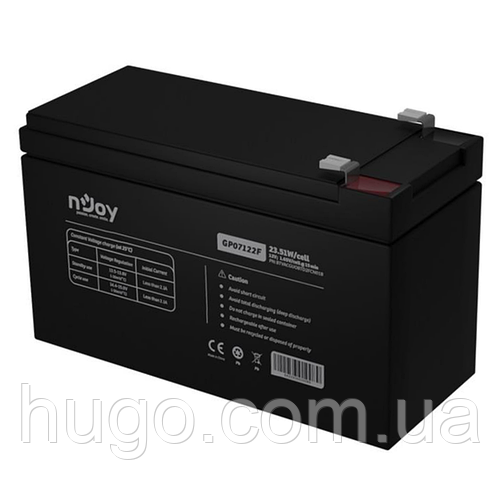 Аккумуляторная батарея 12В 7Ач, NJOY GP07122F F2 / АКБ для ИБП / AGM ...