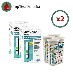 Тест-смужки Акку-Чек Актив (Accu-Chek Active) 200 шт. в 4 флаконах по 50 шт в упаковці
