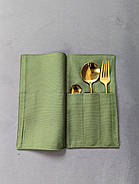 Куверт чохол для столових приборів К1 Тефлон Оливково Зелений, фото 7