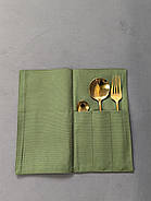 Куверт чохол для столових приборів К1 Тефлон Оливково Зелений, фото 8