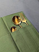 Куверт чохол для столових приборів К1 Тефлон Оливково Зелений, фото 10