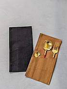 Куверт чохол для столових приборів К2 Канвас Чорний, фото 9