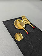 Куверт чохол для столових приборів К2 Канвас Чорний, фото 3