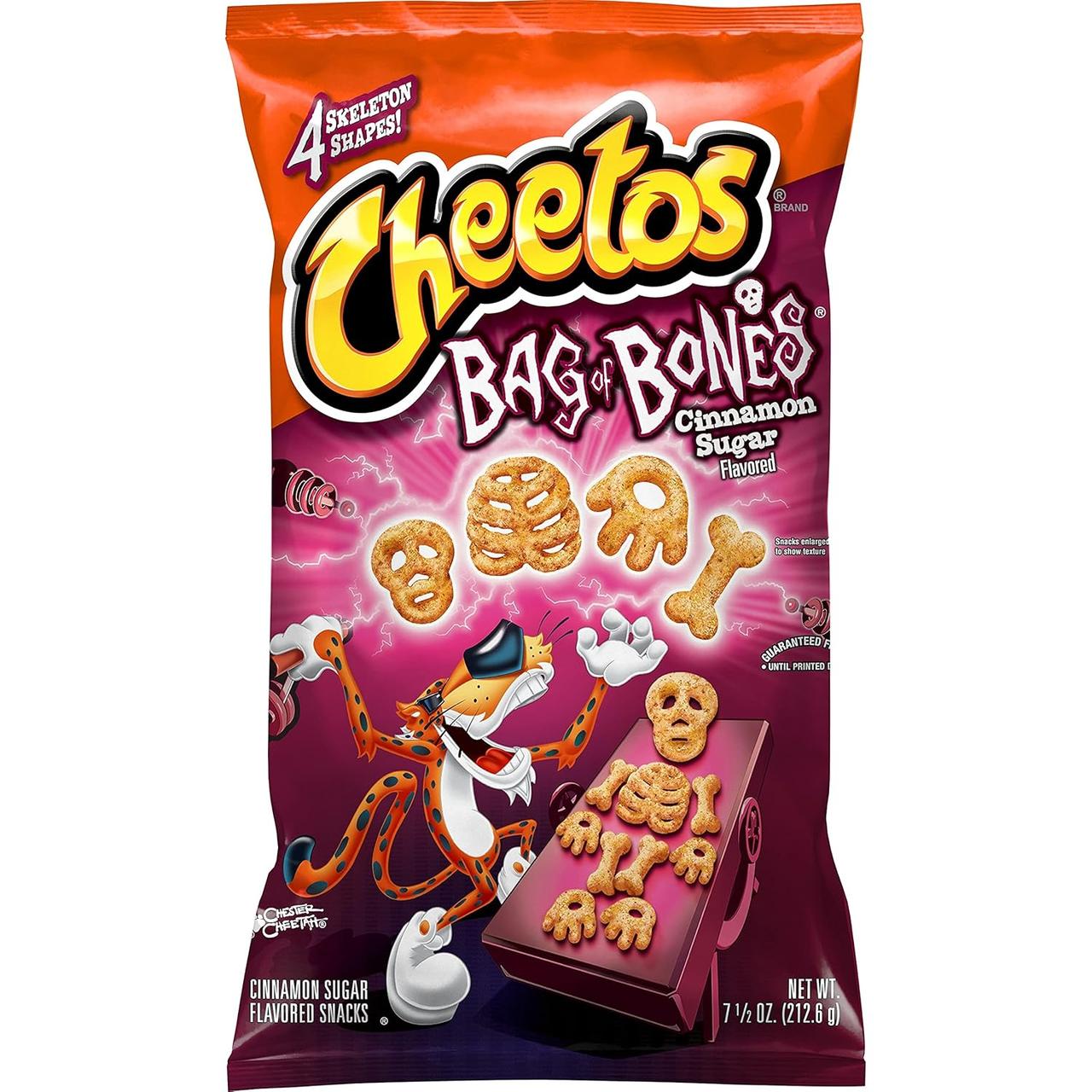 Кукурудзяні палички у формі кісток Cheetos Puffs Bag Of Bones Cinnamon Sugar 213г, фото 1